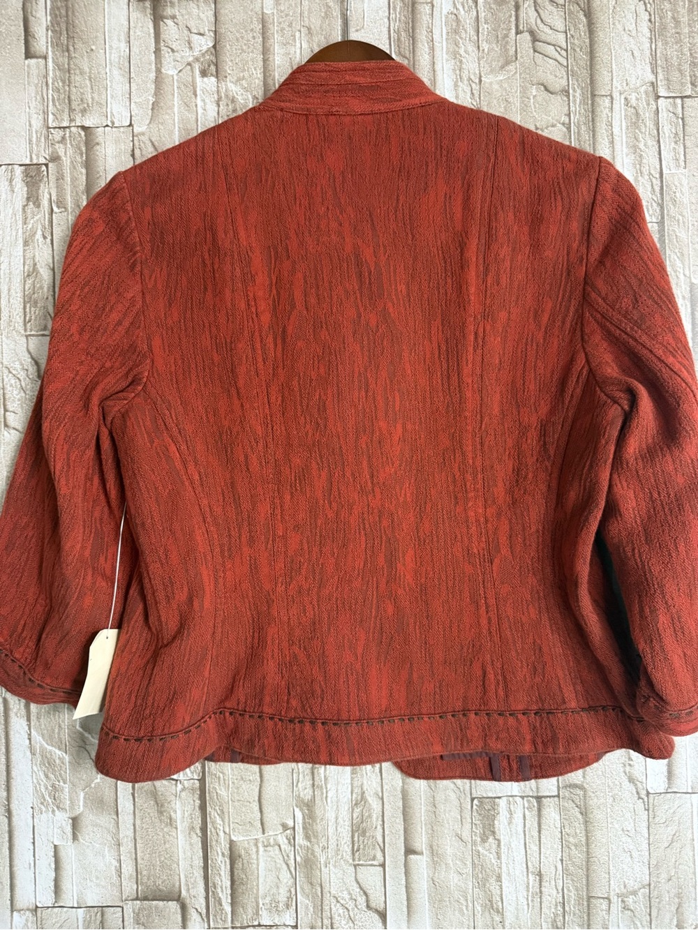 Coldwater Creek Red Textured Open-Front Blazer - Picture 5 of 7